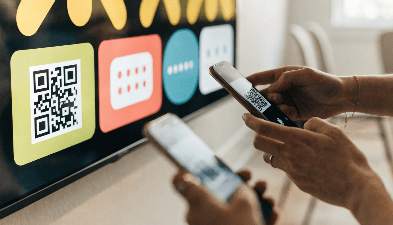 Smart TV displaying team game with QR code for players to join on phones
