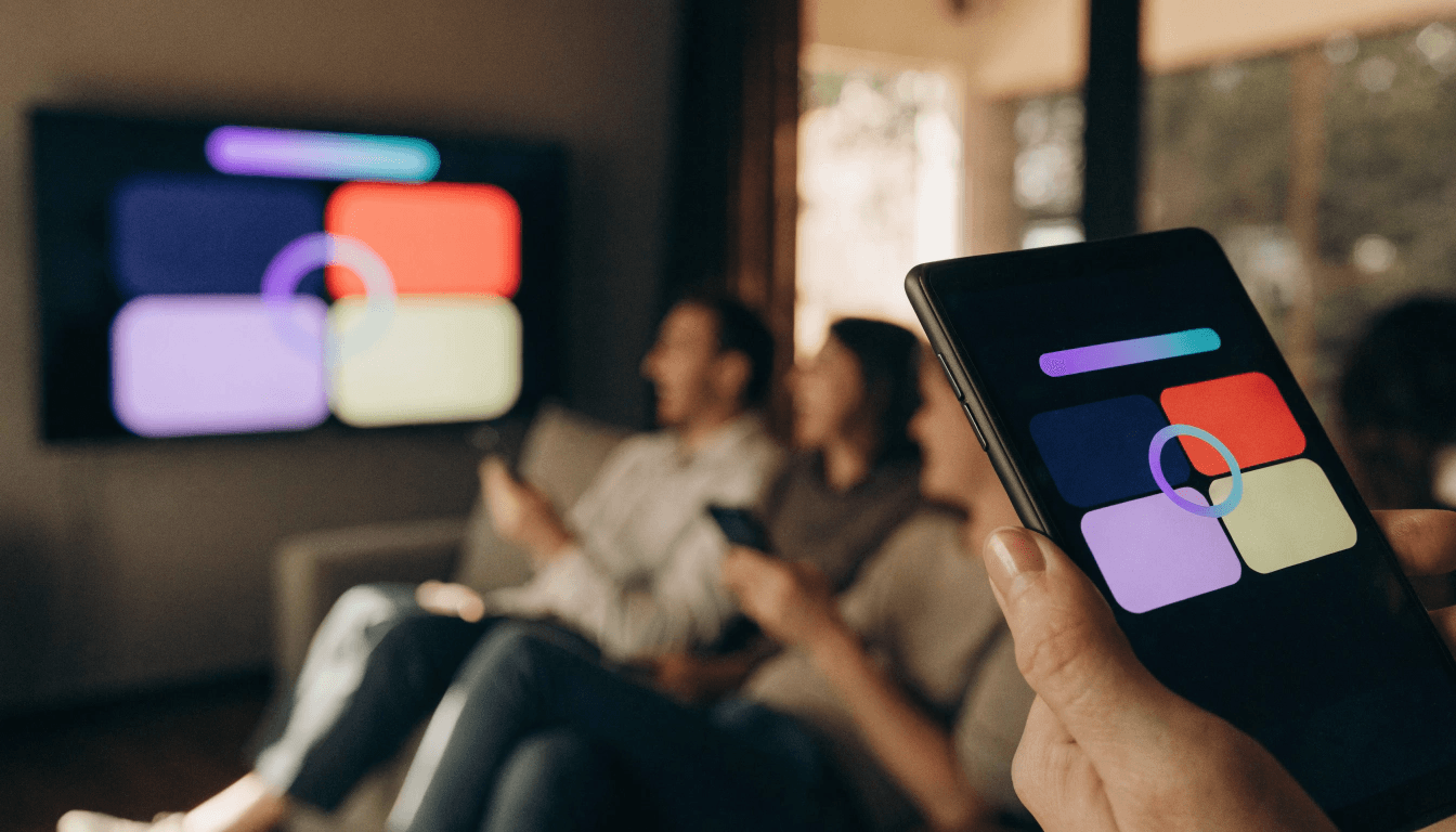 Phone casting Kahoot-style quiz to smart TV via Chromecast or AirPlay